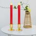 2pcs Flameless Flickering Candle LED Window Taper Candles with Timer Candle Holder for Home and Wedding Decoration(Red)