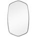 Modern Uniquely Shaped Mirror in Burnished Silver Finish with Elegant Curves Iron Frame 22.25 inches W X 36.13 inches H Bailey Street Home