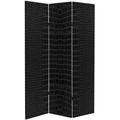 Oriental Furniture 6 ft. Tall Double Sided Black Crocodile Print Canvas Room Divider