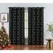 Junvictex Gold-Black Foil Blackout Window Curtains for Bedroom 52 Wx95 L Metallic Print Grommet 2 Panels