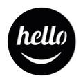 Hello Round Smile Metal Welcome Sign | This is Our Happy Place Welcome Sign Door Hanger | Laser Cut Solid Steel Decor Home Accent Wall Sign Hanging | Made in USA in 3 Sizes and 3 Colors