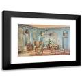 Georges RÃ©mon 14x11 Black Modern Framed Museum Art Print Titled - Large Louis XV Lounge Painted in Green Gray. (1907)