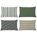 Striped Throw Pillow Cushion Case Pack of 4 Abstract Simplistic Style Diagonal Vertical and Horizontal Lines Modern Accent Double-Sided Printing Olive Green Beige and Grey 5 Sizes by Ambesonne