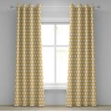 Ambesonne Yellow and White Grommet Curtain Retro Stars 50 x 96 Apricot Cream