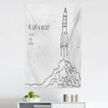 Dream Tapestry Words for Dream and Space Lovers Be Like Rocket Follow Your Dreams Art Fabric Wall Hanging Decor for Bedroom Living Room Dorm 5 Sizes White and Black by Ambesonne