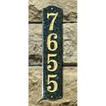 QualArc 4.5 in. Wexford Vertical Emerald Green Polished Stone Color Solid Granite Address Plaque