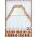 3 Piece Rod Pocket Printed Window Treatment Kitchen Curtain Tiers & Swag Valance Set 36 Long Apples
