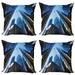 Urban Throw Pillow Cushion Case Pack of 4 Looking up at Chicago s Skyscrapers in Financial District American City Picture Modern Accent Double-Sided Print 4 Sizes Blue Grey by Ambesonne