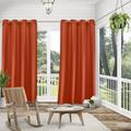 Exclusive Home Biscayne Indoor/Outdoor Two Tone Textured Grommet Top Curtain Panel Pair 54 x96 Mecca Orange