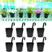 NOGIS Railing Planter - 8 Pack 4 Inch Hanging Flower Pot Black Planter for Outdoor Large Metal Iron Fence Balcony Garden Wall Deck Porch Patio Rail Decor Bucket Hanger Hook Farmhouse