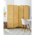 Jostyle Room Divider with Hand-Woven Design 4-Panel Folding Privacy Screen