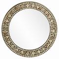 Stylecraft Home Collection - Log Mosaic - Round Wall Mirror In Farmhouse