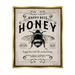 Stupell Industries Honey Bee Rustic Farm Textured Word Design Metallic Gold Framed Floating Canvas Wall Art 16x20 by Stephanie Workman Marrott