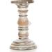 8 Inch High Wood Candle Holder for Pillar Wax Candles Flameless Candle. Distress Finish Candleholder. Ideal Gift for Wedding Party Home Spa Reiki Aromatherapy Candle Gardens O4