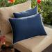 Set of 2 Sunbrella Canvas Navy Blue and Canvas Natural White Outdoor Lumbar Pillow 20