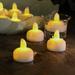 1 Set Flameless LED Tea Light Candles Warm White Battery Operated Tealight Candles for Holiday Home Party Plastic Black