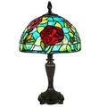 Dale Tiffany 2-Light Resin & Art Glass Table Lamp in Dark Coffee/Teal Blue