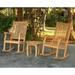 Tortuga Outdoor Jakarta 3 Piece Wood Patio Rocking Chair Chat Set