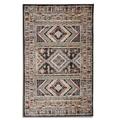 Furnish My Place Indoor Geometric Tribal Rug with Jute Backing - 5 ft. x 8 ft. Dark Grey Native American Area Rug for Living Room Bedroom Hallway