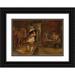 F. Jansen 18x14 Black Ornate Wood Framed Double Matted Museum Art Print Titled - A Guard House (C. 1635 - C. 1640)