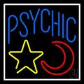 Blue Psychic With Moon And Star LED Neon Sign 16 Tall x 16 Wide - inches Black Square Cut Acrylic Backing with Dimmer - Bright and Premium built indoor LED Neon Sign for Storefront.