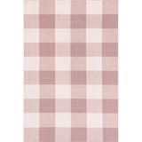 nuLOOM Lucy Machine Washable Farmhouse Buffalo Plaid Area Rug 8 x 10 Pink