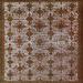 Ahgly Company Indoor Square Mid-Century Modern Red Brown Oriental Area Rugs 6 Square