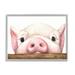 Stupell Industries Sweet Pink Pig Resting Snout Farm Animal Illustration Painting Gray Framed Art Print Wall Art Design by George Dyachenko