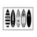 Stupell Industries Fashion Designer Surf Boards Black Silver Watercolor Graphic Art Framed Art Print Wall Art 20x16 By Amanda Greenwood