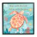 Stupell Industries Go With The Flow Sea Turtle Uplifting Message Graphic Art Black Framed Art Print Wall Art Design by Sharon Lee