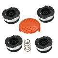 munirater 4-Pack AF-100 Replacement Spool 0.065 Line String Trimmer Replacement for Black+Decker AF-100-3ZP GH900 GH600 Weed Eater String Trimmer (4 Spools 1 Cap 1 Spring)