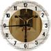 Large Wood Wall Clock 24 Inch Round Faith Wall Art Jesus on Cross Christian Round Small Battery Operated White