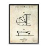 Stupell Industries Grand Piano Detailed Vintage Diagram Blueprint Instrument Framed Wall Art 24 x 30 Design by Karl Hronek