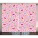 Sweet Curtains 2 Panels Set Candies Yummy Treats Watermelon Creative Delicious Tastes Kids Design Window Drapes for Living Room Bedroom 108W X 108L Inches Pale Pink Magenta Mint by Ambesonne