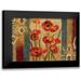 Vassileva Silvia 14x11 Black Modern Framed Museum Art Print Titled - Ikat Floral Tapestry