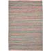 5X7 Rug Wool / Silk Pink Modern Jacquard Loom Bohemian Striped Room Size Carpet