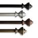 5/8 Dia Adjustable 48 -84 single curtain rod with Clyde Finials - Black (5708-482)