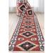 Well Woven Custom Size Runner - Choose Your Length - Lizette Red Southwestern Medallion Tribal Medallion 31 Inches Wide x 15 Feet Long Runner (31 x 15 Runner) Rug