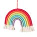 Hand Woven Rainbow Macrame Tapestry Wall Hanging Nursery Room Cloud Home