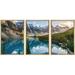 wall26 - 3 Piece Framed Canvas Wall Art - Landscape View of Moraine Lake and Mountain Range at Sunset in Canadian Rocky Mountains - Modern Home Art Stretched and Ready to Hang - 16 x24 x3 N