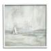 Stupell Industries Abstract Sailboat Drifting Ocean Waves Beige Neutrals Framed Wall Art 12 x 12 Design by Daniel Sproul