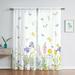 Goory 2 Panels Polyester Rod Pocket Drapes Vintage Indoor Voile Sheer Curtains Window Curtain Treatments Room Flower Butterfly