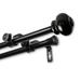 InStyleDesign Monroe Adjustable Double Curtain Rod Black 28-48 Inch