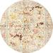Ahgly Company Indoor Round Traditional Peach Beige Persian Area Rugs 4 Round