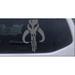 Star Wars Mandalorian Skull Boba Fett Car or Truck Window Laptop Decal Sticker Silver 6in X 4.1in