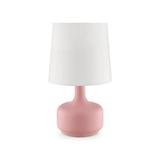 17.25 in. Cheru Powder Pink Mid-Century Modern Touch on Metal Table Lamp