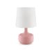 17.25 in. Cheru Powder Pink Mid-Century Modern Touch on Metal Table Lamp