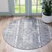 Rugs.com Oregon Collection Rug â€“ 3 Ft Round Gray Low-Pile Rug Perfect For Kitchens Dining Rooms