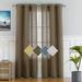 Linen Blend Textured Grommet Window Curtain Panels for Kitchen Living Room Bedroom Farmhouse Window Treatment Drapes 37 x 95 Inch 2 Panels.Brown