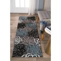 World Rug Gallery Contemporary Modern Floral Flowers Area Rug - D.Gray 2 x 7